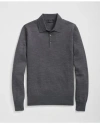 Brooks Brothers Fine Merino Wool Sweater Polo In Dark Grey