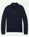 Brooks Brothers Fine Merino Wool Sweater Polo In Navy