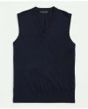 Brooks Brothers Fine Merino Wool Sweater Vest In Navy