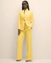 Brooks Brothers Fine Twill Wide-leg Trousers In Yellow