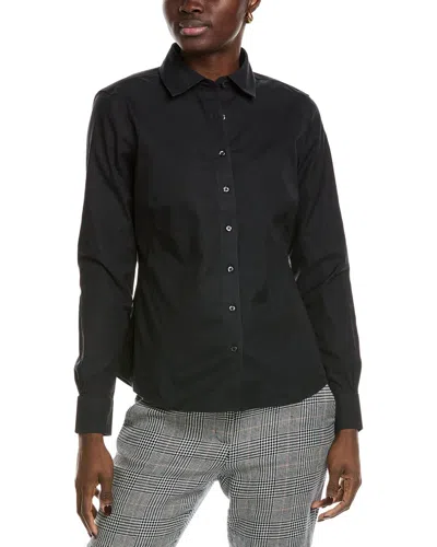 Brooks Brothers Fitted Blouse In Black