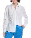 Brooks Brothers Fitted Blouse In Blue