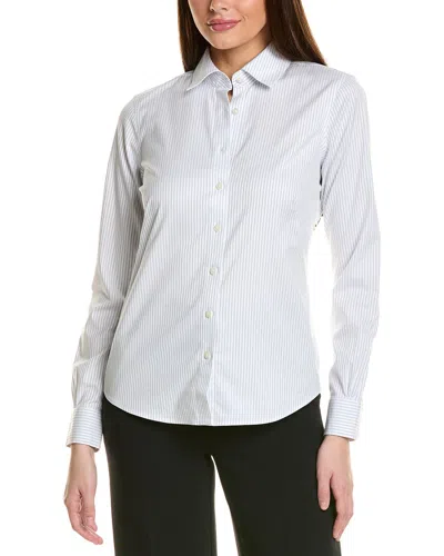 Brooks Brothers Fitted Blouse In Blue
