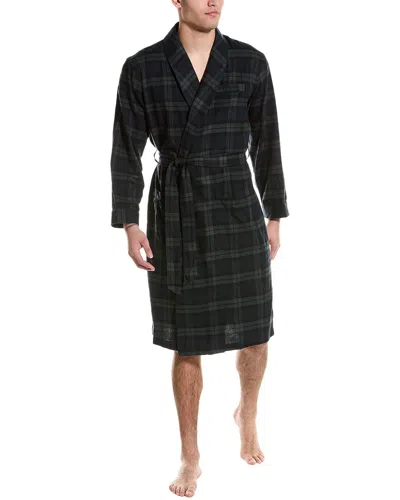 Brooks Brothers Flannel Blackwatch Robe In Green