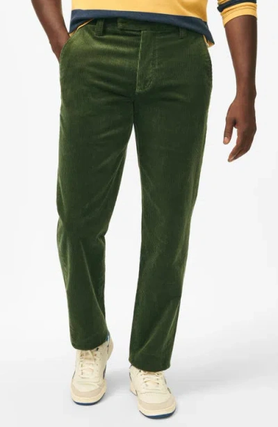 Brooks Brothers Flat Front Corduroy Pants In Green