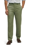 Brooks Brothers Flat Front Linen & Cotton Chinos In Sea Spray