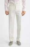 Brooks Brothers Flat Front Linen & Cotton Twill Chinos