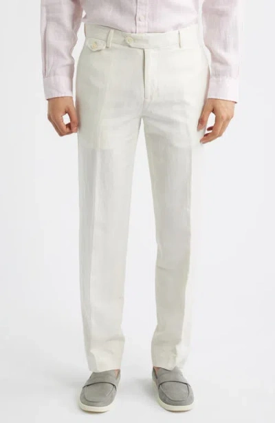 Brooks Brothers Flat Front Linen & Cotton Twill Chinos