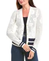 Brooks Brothers Floral Pointelle Cardigan In White