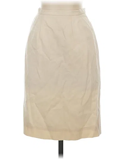 Pre-owned Brooks Brothers Formal Skirt In White