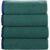 Brooks Brothers Four-piece Contrast Frame Cotton Washcloth Set In Green