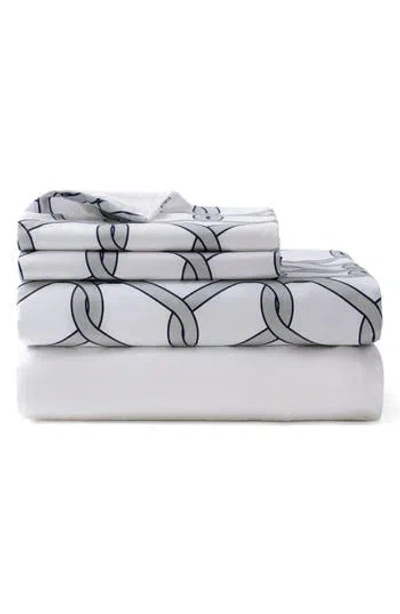 Brooks Brothers Four-piece Chain Link Sheet Set In Gray