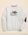 Brooks Brothers French Terry Embroidered Horse Motif Sweatshirt In Neutral