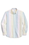 Brooks Brothers Candy Stripe Button-down Shirt In Blue
