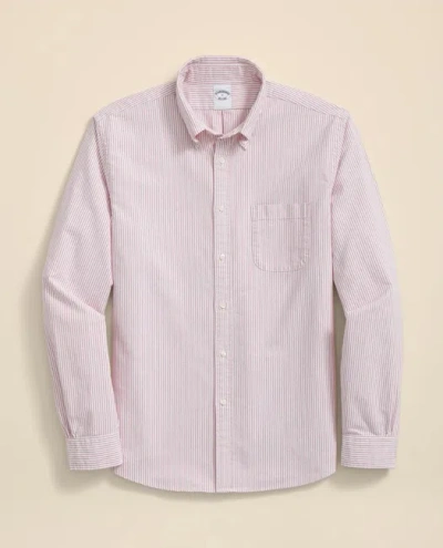 Brooks Brothers Friday Oxford Shirt, Candy Striped In Red