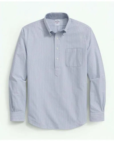 Brooks Brothers Friday Oxford Shirt, Striped Pop-over In Blue