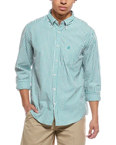 Brooks Brothers Friday Poplin Stripe Shirt In Green