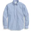 Brooks Brothers Friday Regular Fig Butcher Stripe Cotton Poplin Button-down Shirt In Blue