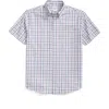 Brooks Brothers Friday Regular Fit Plaid Short Sleeve Cotton Poplin Button-down Shirt In Pink