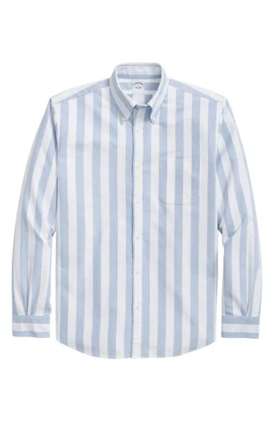 Brooks Brothers Friday Regular Fit Regatta Stripe Cotton Button-down Oxford Shirt In Blue