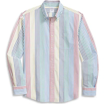 Brooks Brothers Friday Regular Fit Stripe Cotton Poplin Button-down Shirt In Multi