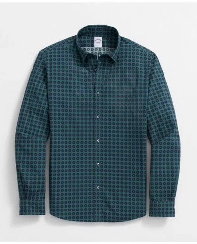 Brooks Brothers Friday Shirt, Poplin Foulard In Teal