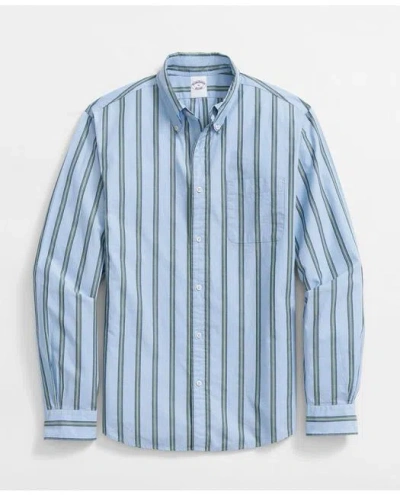Brooks Brothers Friday Shirt, Poplin Striped In Light Blue