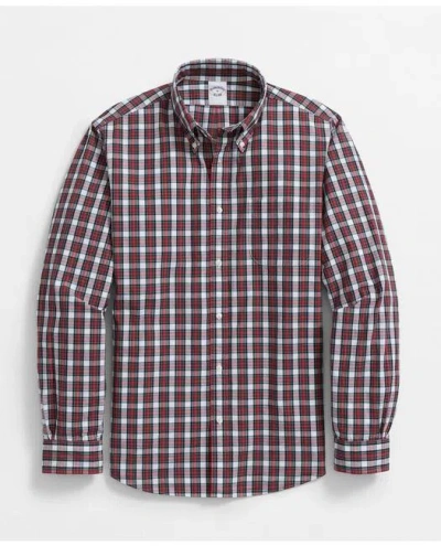 Brooks Brothers Friday Shirt, Poplin Tartan In White