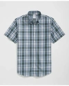 Brooks Brothers Friday Shirt, Short-sleeve Poplin Plaid In Blue
