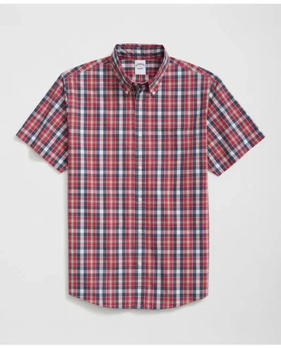 BROOKS BROTHERS FRIDAY SHIRT, SHORT-SLEEVE POPLIN PLAID