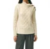 Brooks Brothers Funnel Neck Aran Llama Blend Sweater In Cream In Neutral