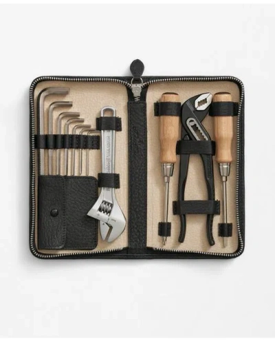 Brooks Brothers Genuine Leather Case Car Tool Kit Shoes In Black