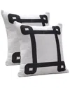Brooks Brothers Geo Border Decorative Pillow In White