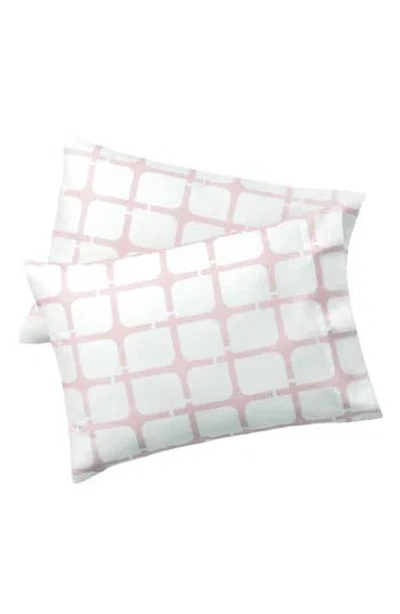 Brooks Brothers Geo Turkish Cotton Pillowcases In Pink