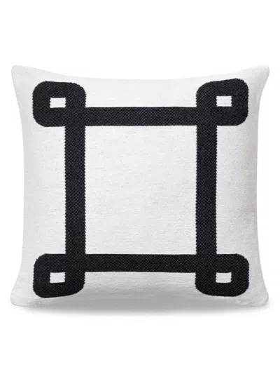 Brooks Brothers Geometric Accent Pillow In White Black