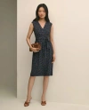 Brooks Brothers Georgette Crepe Abstract Print Faux-wrap Dress In Blue