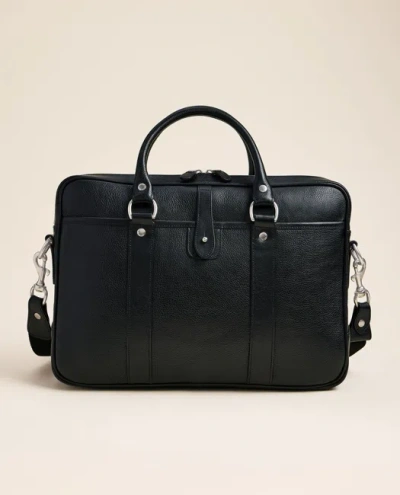Brooks Brothers Ghurka Scout No. 295 Leather Briefcase In Black