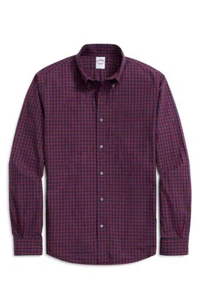 Brooks Brothers Gingham Check Cotton Button-down Shirt In Purple