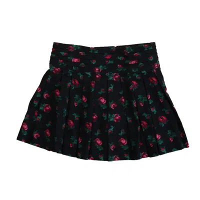 Pre-owned Brooks Brothers Kids' Girls Navy Floral Skirt In Blue