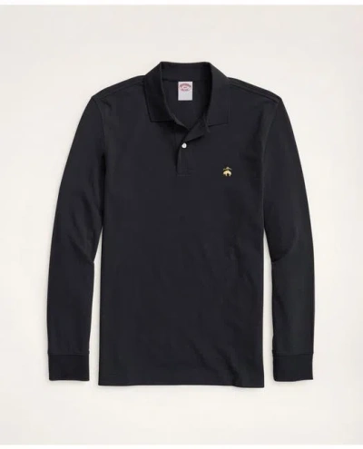 Brooks Brothers Golden Fleece Big & Tall Stretch Supima Long-sleeve Polo Shirt In Black