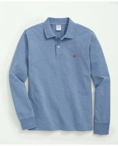 Brooks Brothers Golden Fleece Stretch Supima Long-sleeve Polo Shirt | Denim Heather | Size 2xl