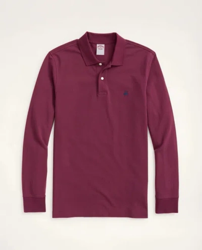 Brooks Brothers Golden Fleece Big & Tall Stretch Supima Long-sleeve Polo Shirt In Red