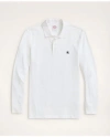 Brooks Brothers Golden Fleece Big & Tall Stretch Supima Long-sleeve Polo Shirt In White