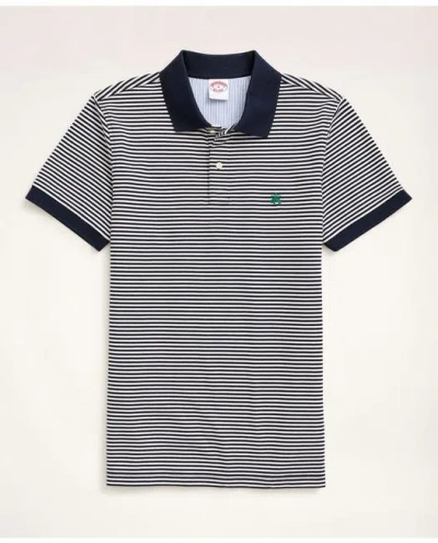 Brooks Brothers Golden Fleece Original Fit Feeder Stripe Polo Shirt In Navy