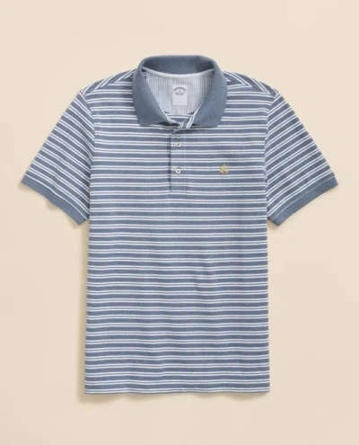 Brooks Brothers Golden Fleece Stretch Supima Cotton Striped Polo Shirt In Blue