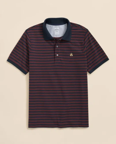 Brooks Brothers Golden Fleece Stretch Supima Cotton Striped Polo Shirt In Purple