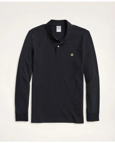 Brooks Brothers Golden Fleece Stretch Supima Long-sleeve Polo Shirt In Black