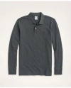 Brooks Brothers Golden Fleece Stretch Supima Long-sleeve Polo Shirt In Dark Charcoal Heather