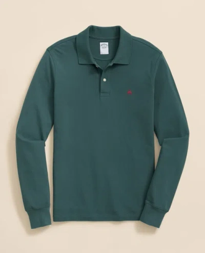 Brooks Brothers Golden Fleece Stretch Supima Long-sleeve Polo Shirt In Green