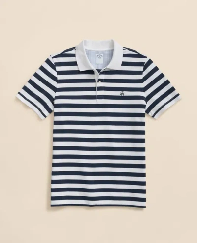 Brooks Brothers Golden Fleece Supima Cotton Polo In Mariner Stripe Shirt In White
